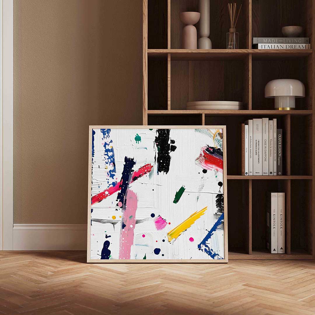 Abstracte penseelstreken Poster