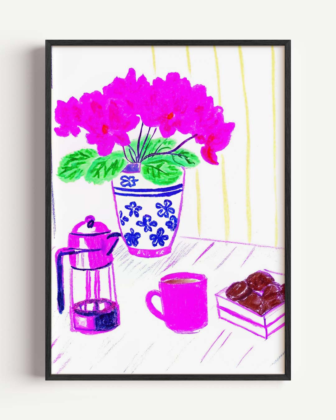 Gezellige Koffiehoek in Bloei Poster
