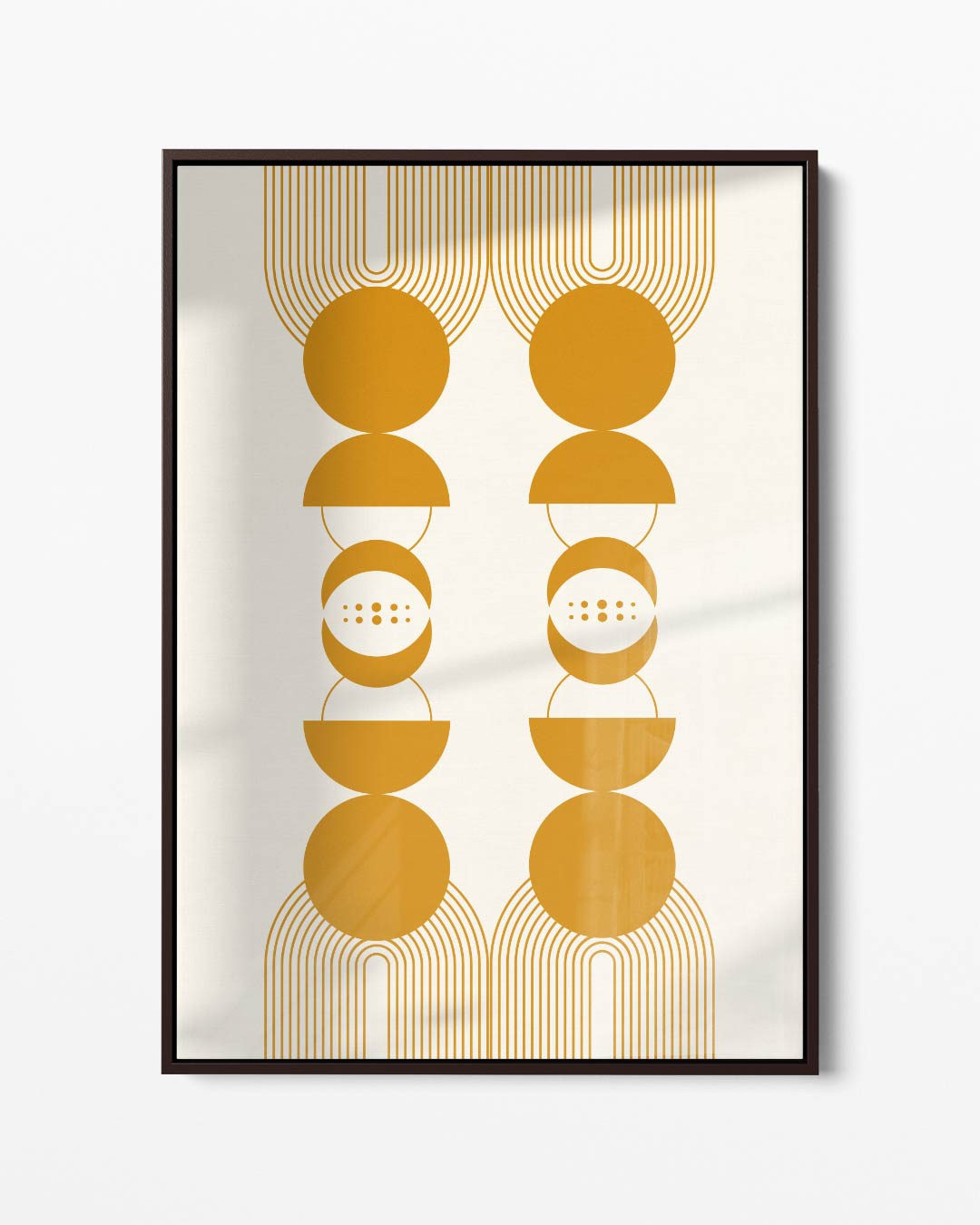 Retro Gele Geometrie Poster Kunstwerk-canvas-dibond-plexiglas-wanddecoratie-WallArtistic