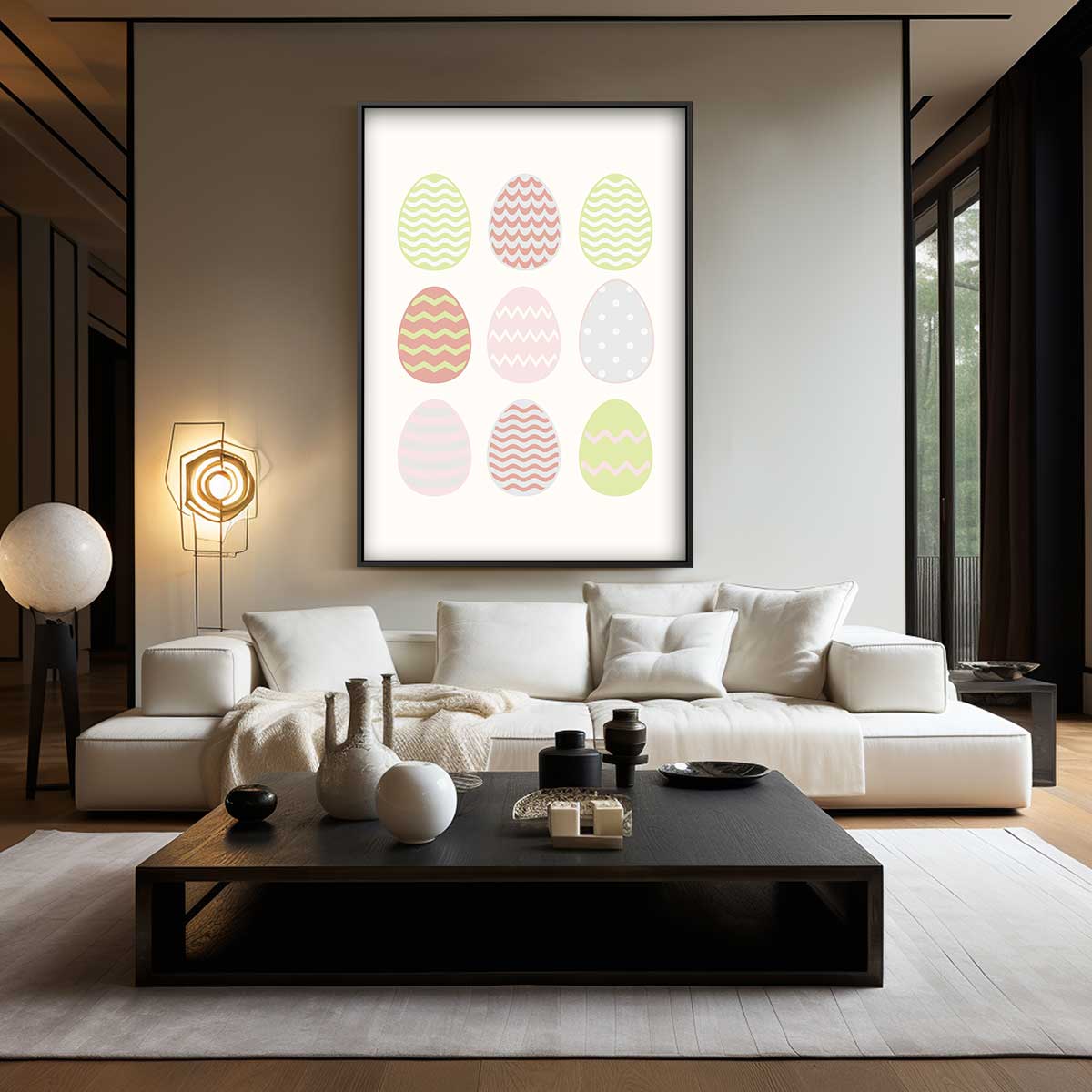 Vrolijke Paasei Print Kunstwerk-canvas-dibond-plexiglas-wanddecoratie-WallArtistic