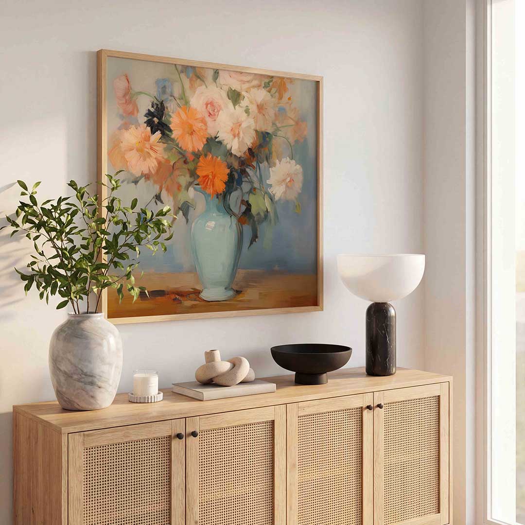 Bloemen in vaas Poster