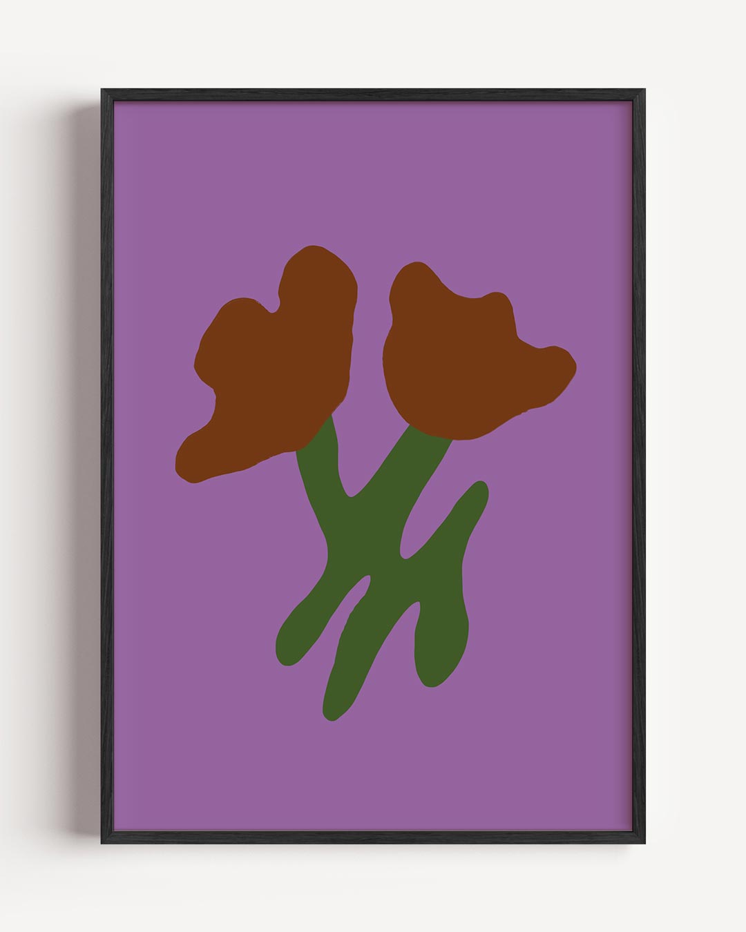 Stijlvolle Bloemenposter op Paars Poster-WallArtistic
