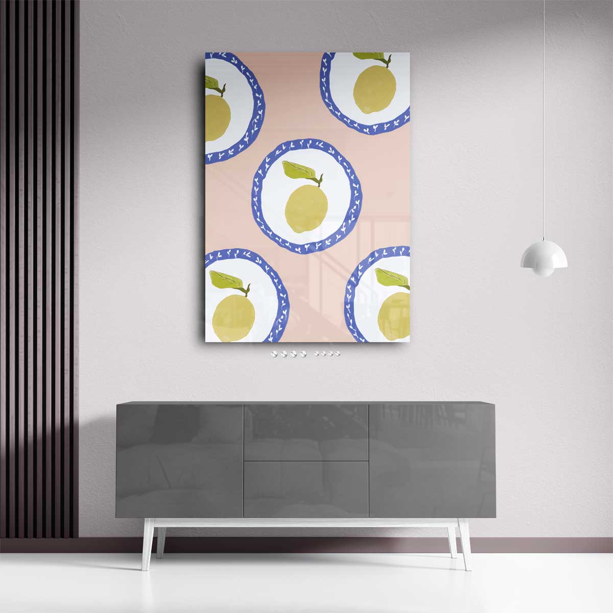 Zomerse Citroenen op Bord Kunstwerk-canvas-dibond-plexiglas-wanddecoratie-WallArtistic