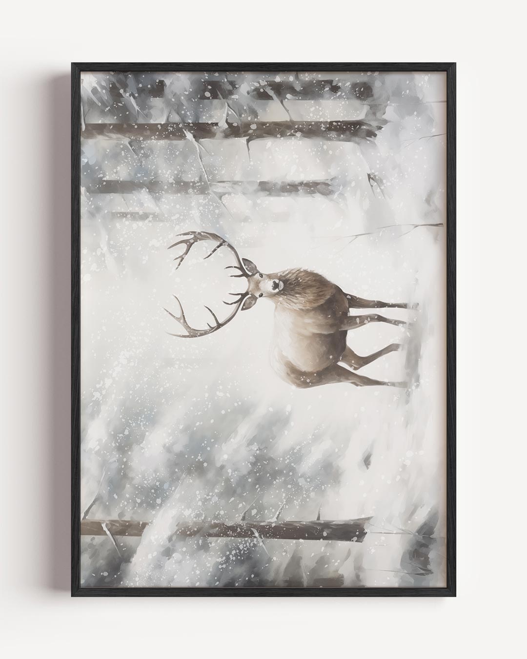 Betoverende Winter Herten Poster-WallArtistic