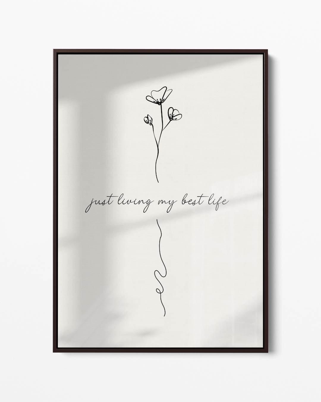 Positieve Bloemenlijn Kunstwerk-canvas-dibond-plexiglas-wanddecoratie-WallArtistic