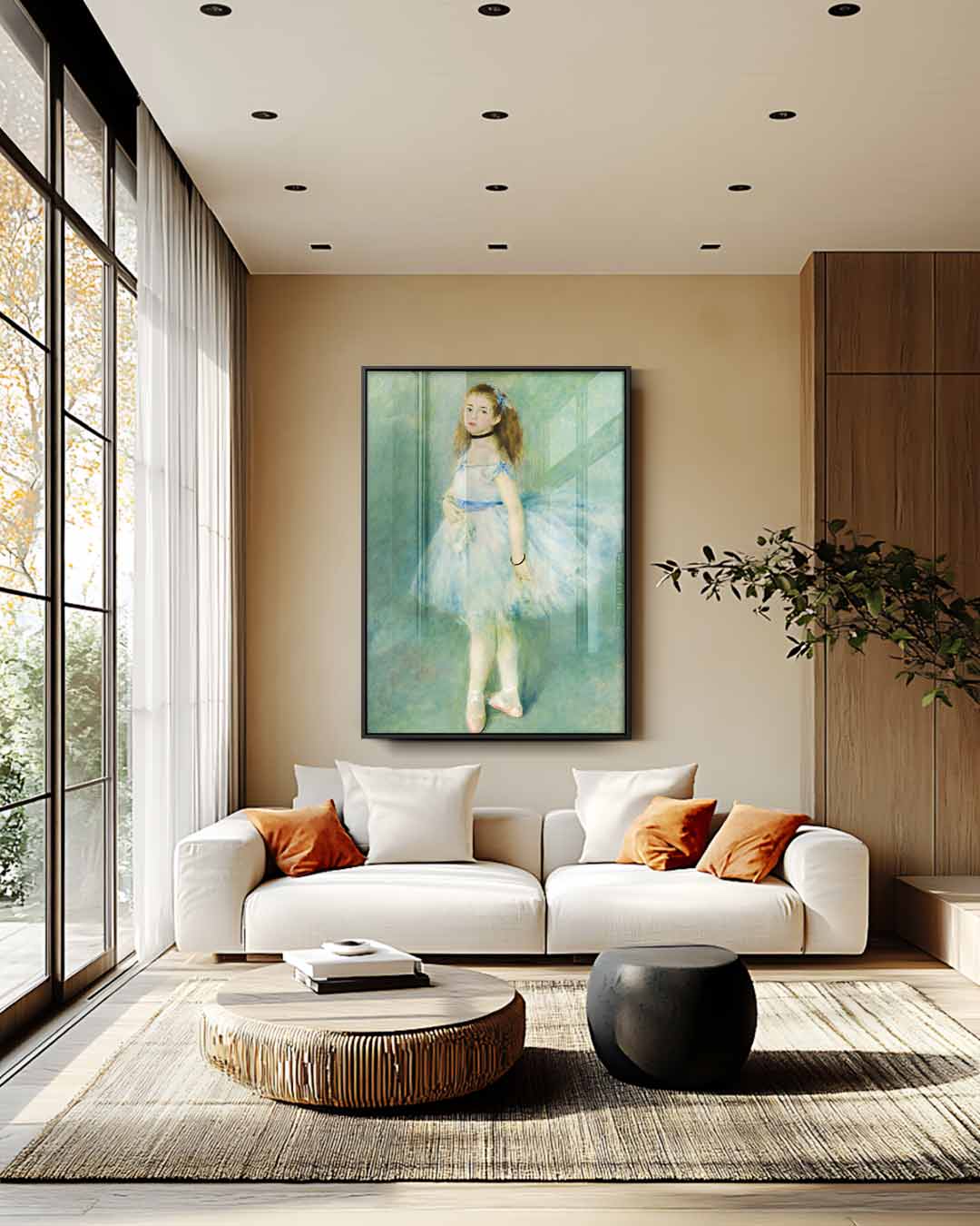 Kleine danseres in blauw Kunstwerk-canvas-dibond-plexiglas-wanddecoratie-WallArtistic