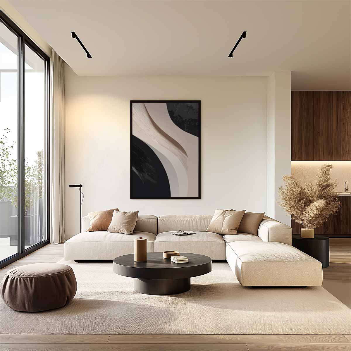 Organische Stroom van Contrast Kunstwerk-canvas-dibond-plexiglas-wanddecoratie-WallArtistic