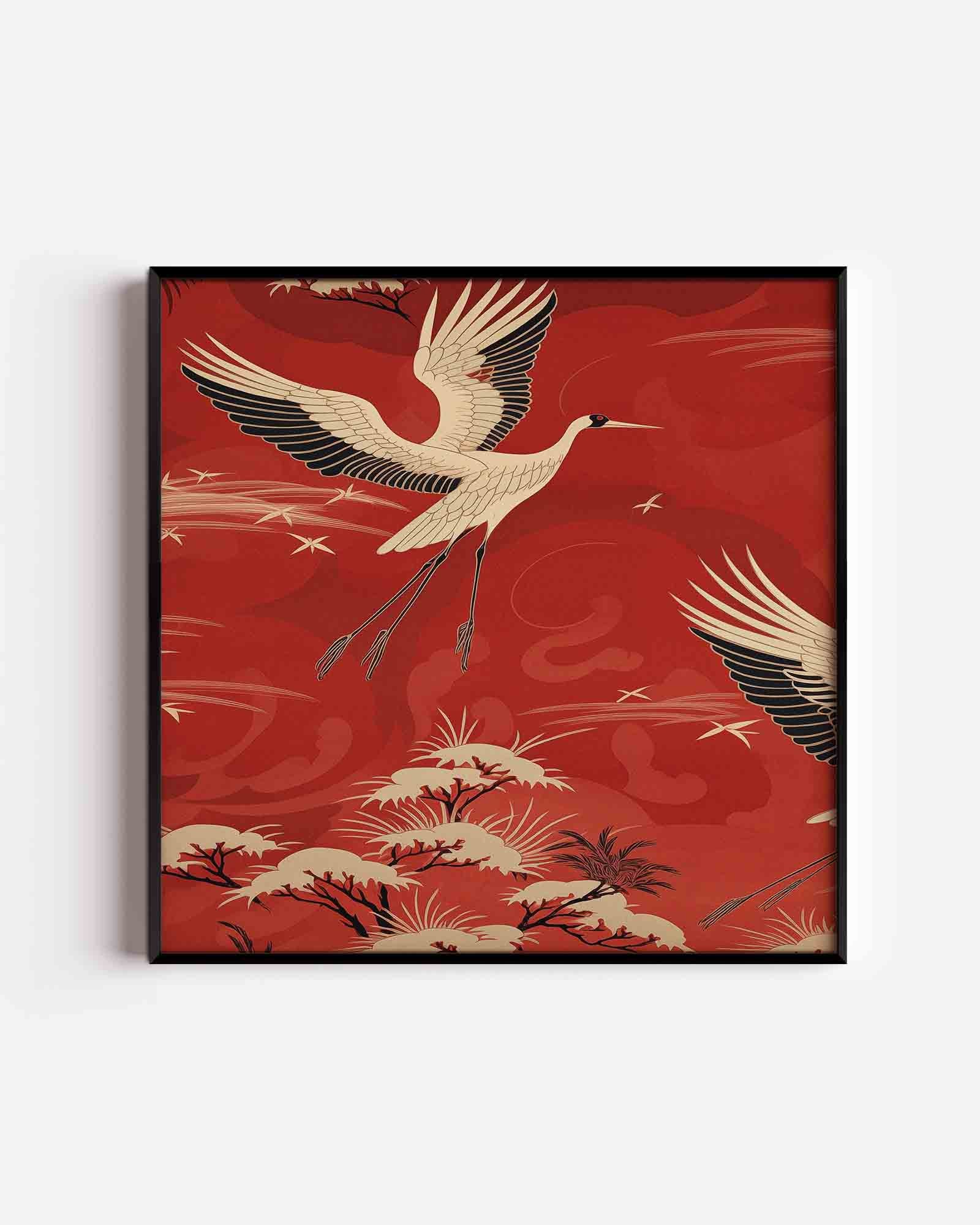 Vliegende kraanvogel Poster