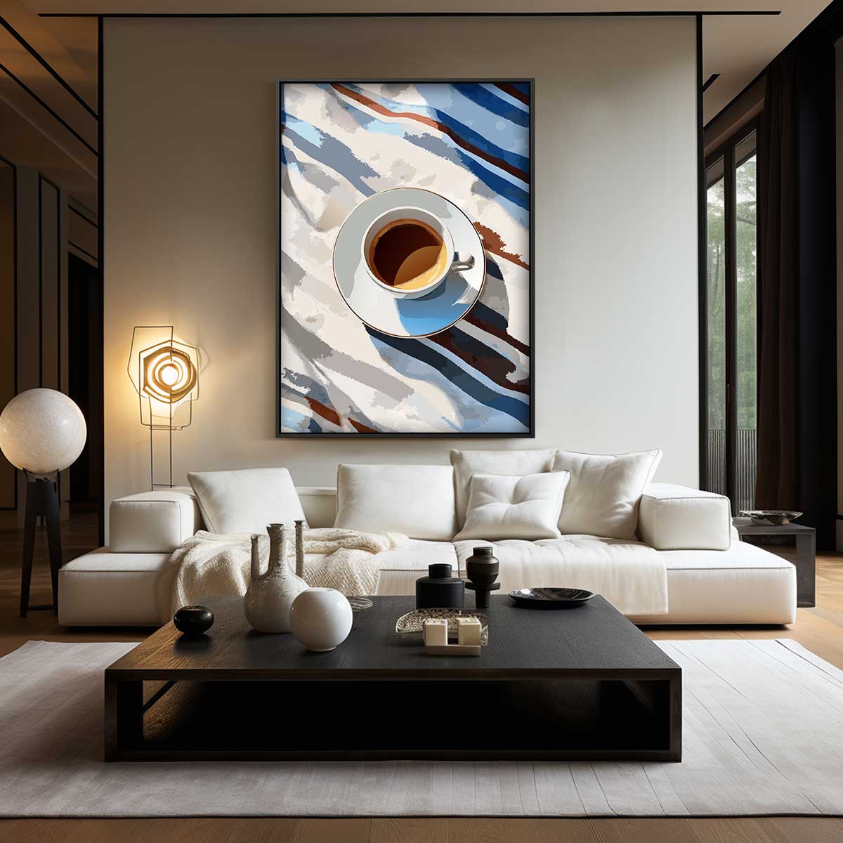 Koffiepauze in de Zon Kunstwerk-canvas-dibond-plexiglas-wanddecoratie-WallArtistic