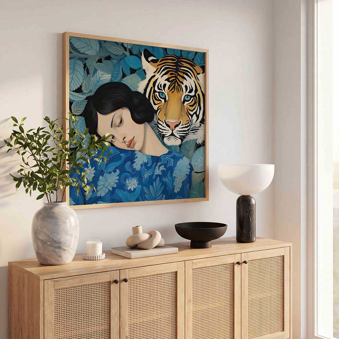 Vrouw met tijger Poster