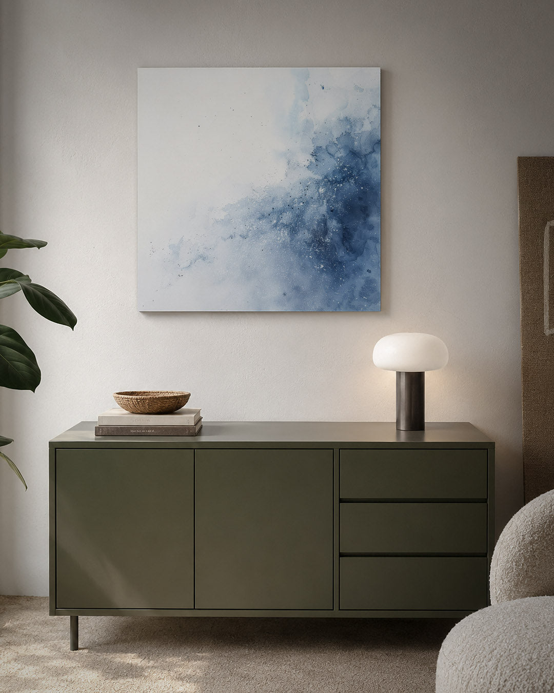 Vloeiende blauwe beweging Kunstwerk