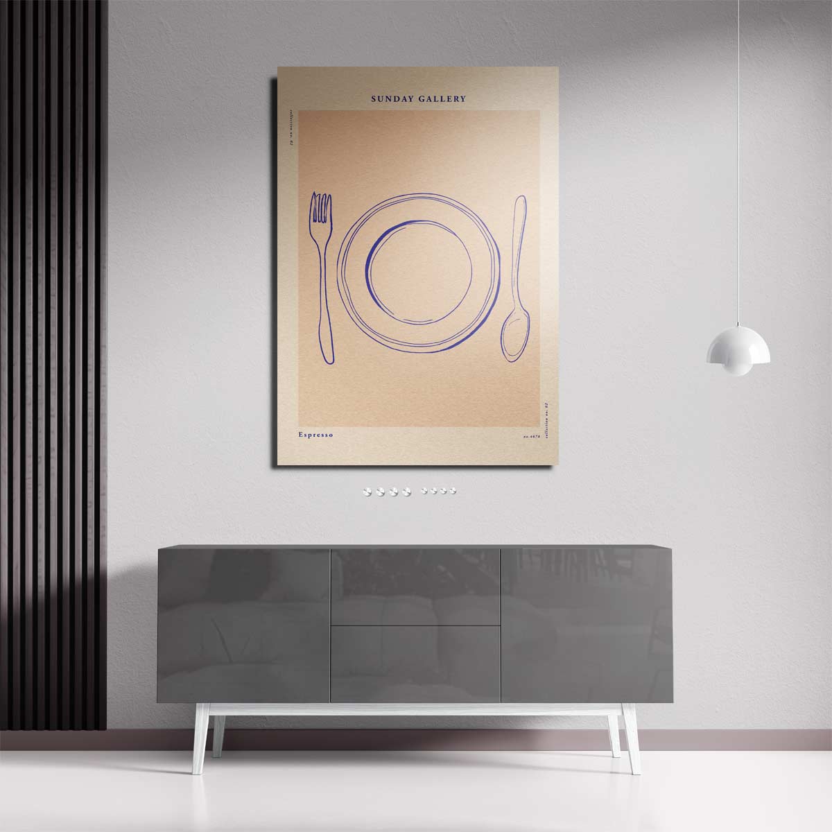 Minimalistisch Dinner Illustratie Kunstwerk-canvas-dibond-plexiglas-wanddecoratie-WallArtistic