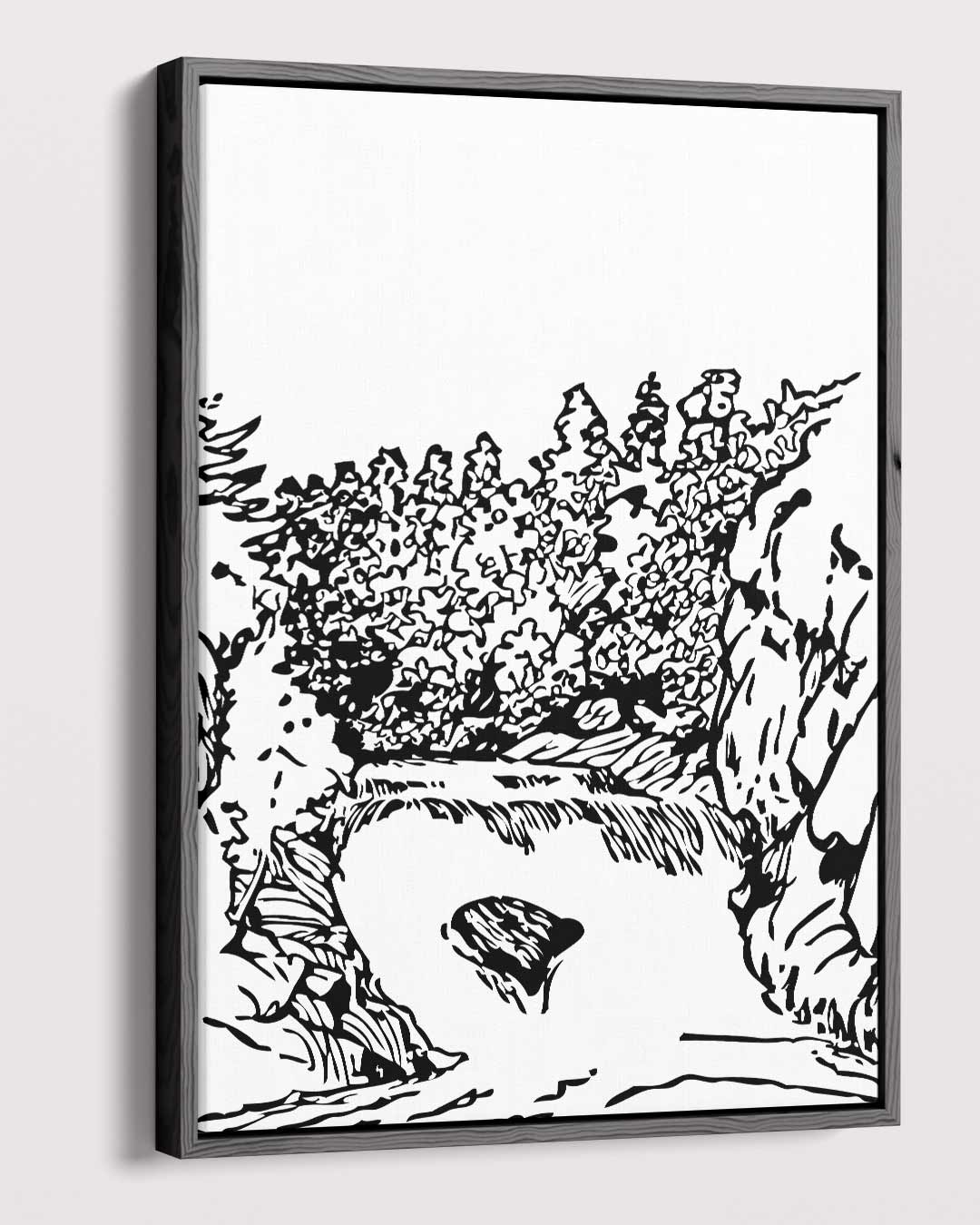 Zwart-wit Natuurlandschap Kunstwerk-canvas-dibond-plexiglas-wanddecoratie-WallArtistic