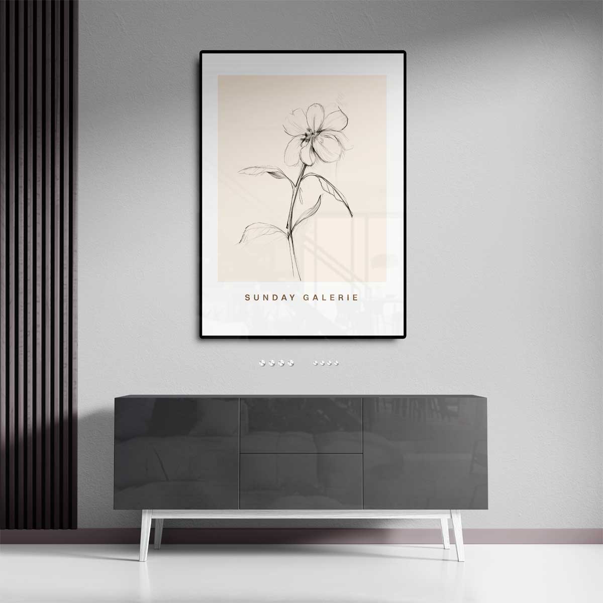 Potloodschets Bloem Kunstwerk-canvas-dibond-plexiglas-wanddecoratie-WallArtistic