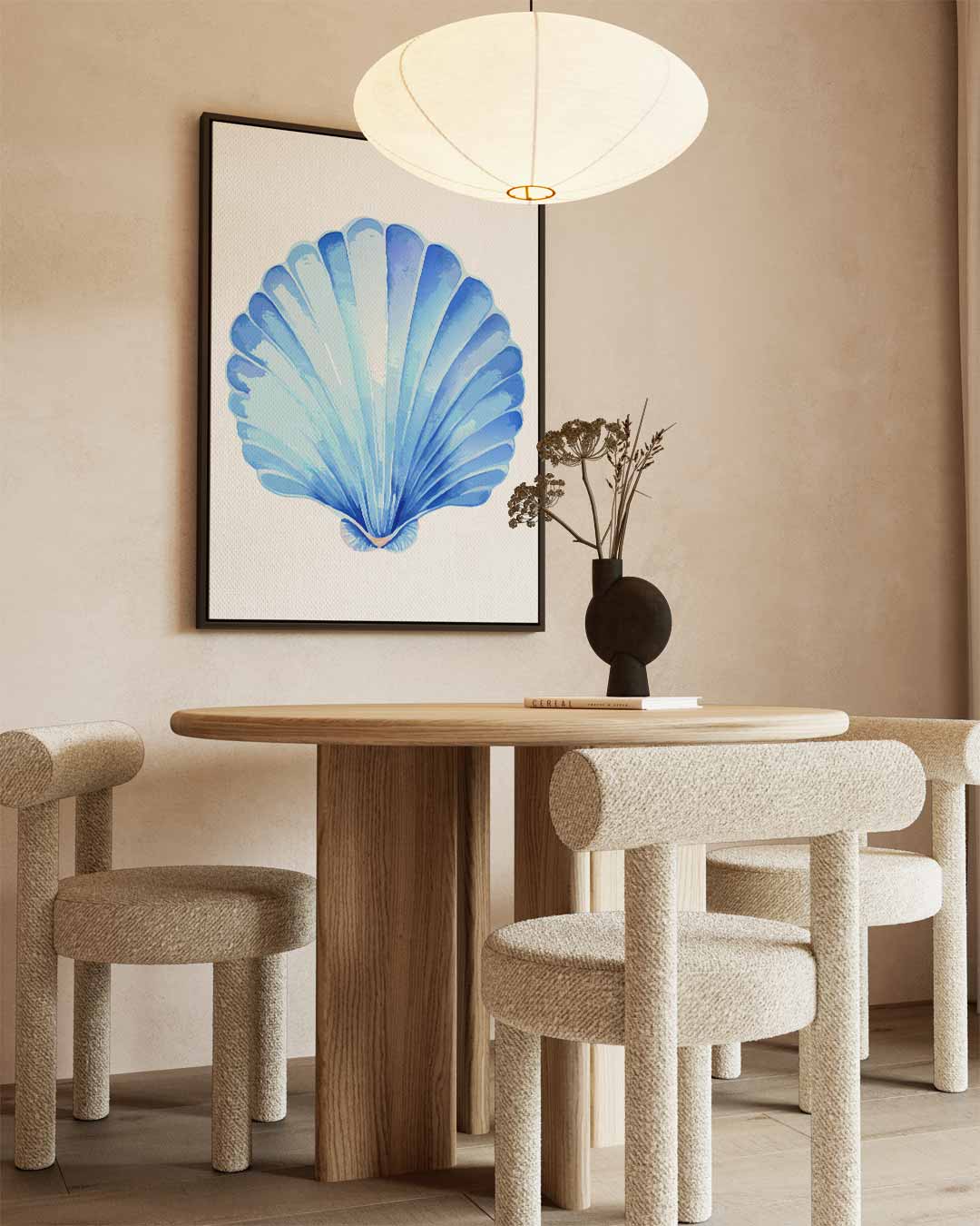Blauwe Schelpenpracht Kunstwerk-canvas-dibond-plexiglas-wanddecoratie-WallArtistic