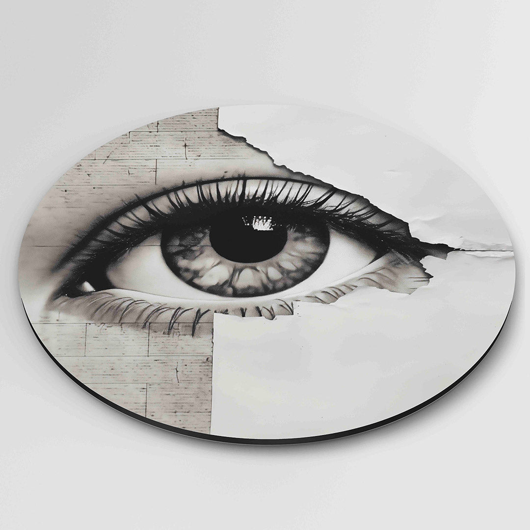 Oog en papier Muurcirkel