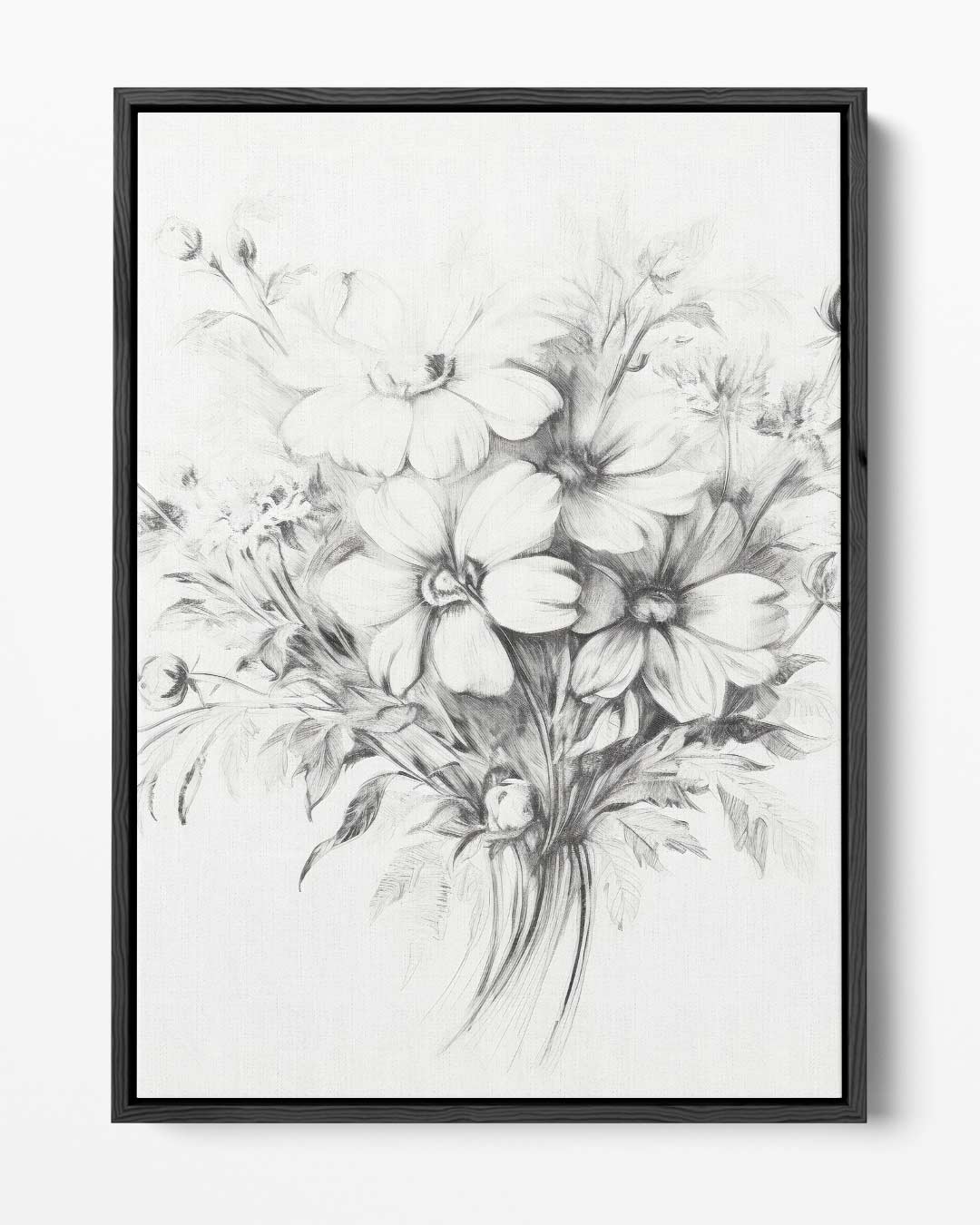 Bloemenballet - Potloodschets Kunstwerk-canvas-dibond-plexiglas-wanddecoratie-WallArtistic