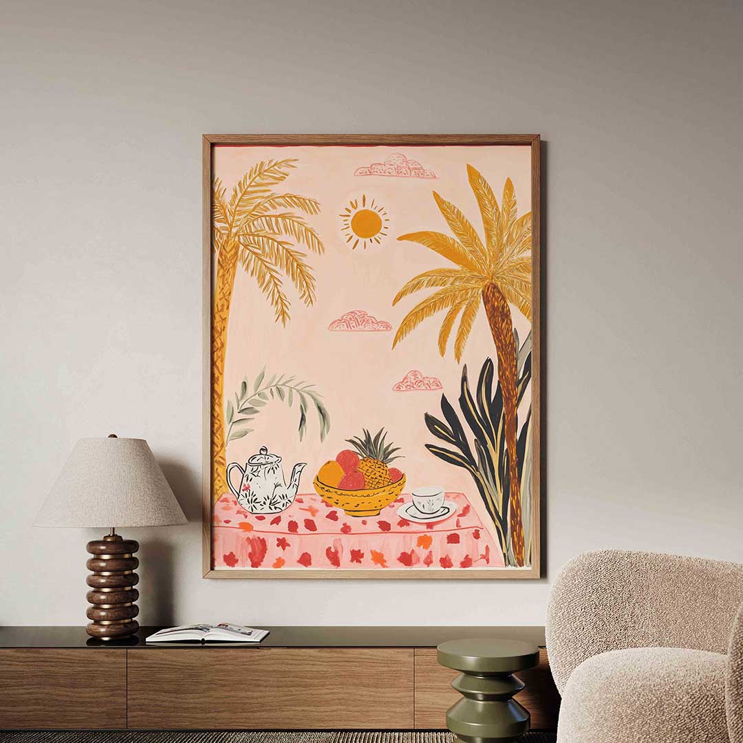 Tropische tafel met fruit Poster