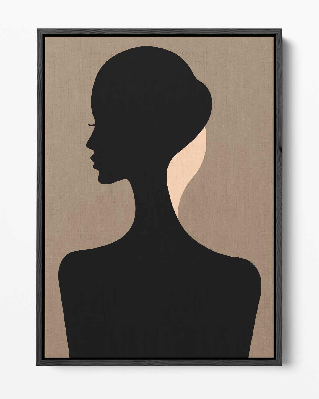 Elegante Silhouet in Profiel Kunstwerk-canvas-dibond-plexiglas-wanddecoratie-WallArtistic