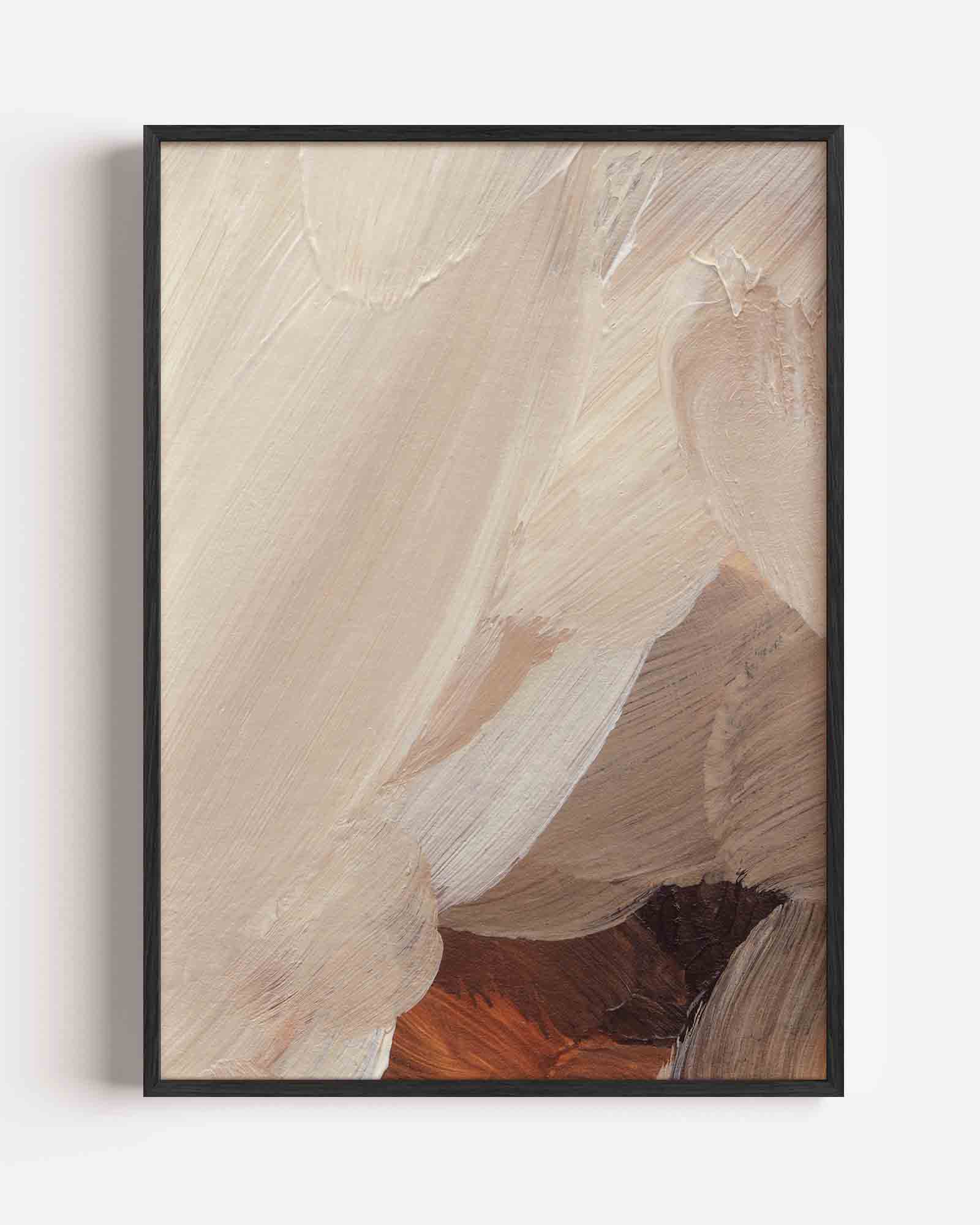 Beige en bruine abstracte Poster