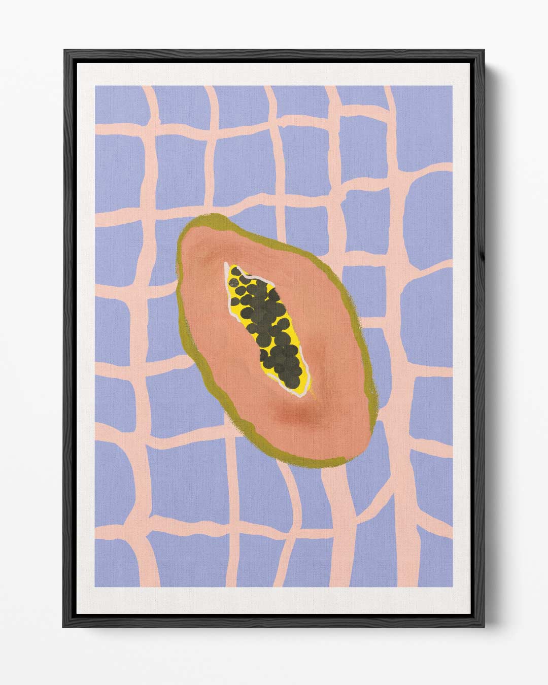Tropische Papaya Vibes Kunstwerk-canvas-dibond-plexiglas-wanddecoratie-WallArtistic