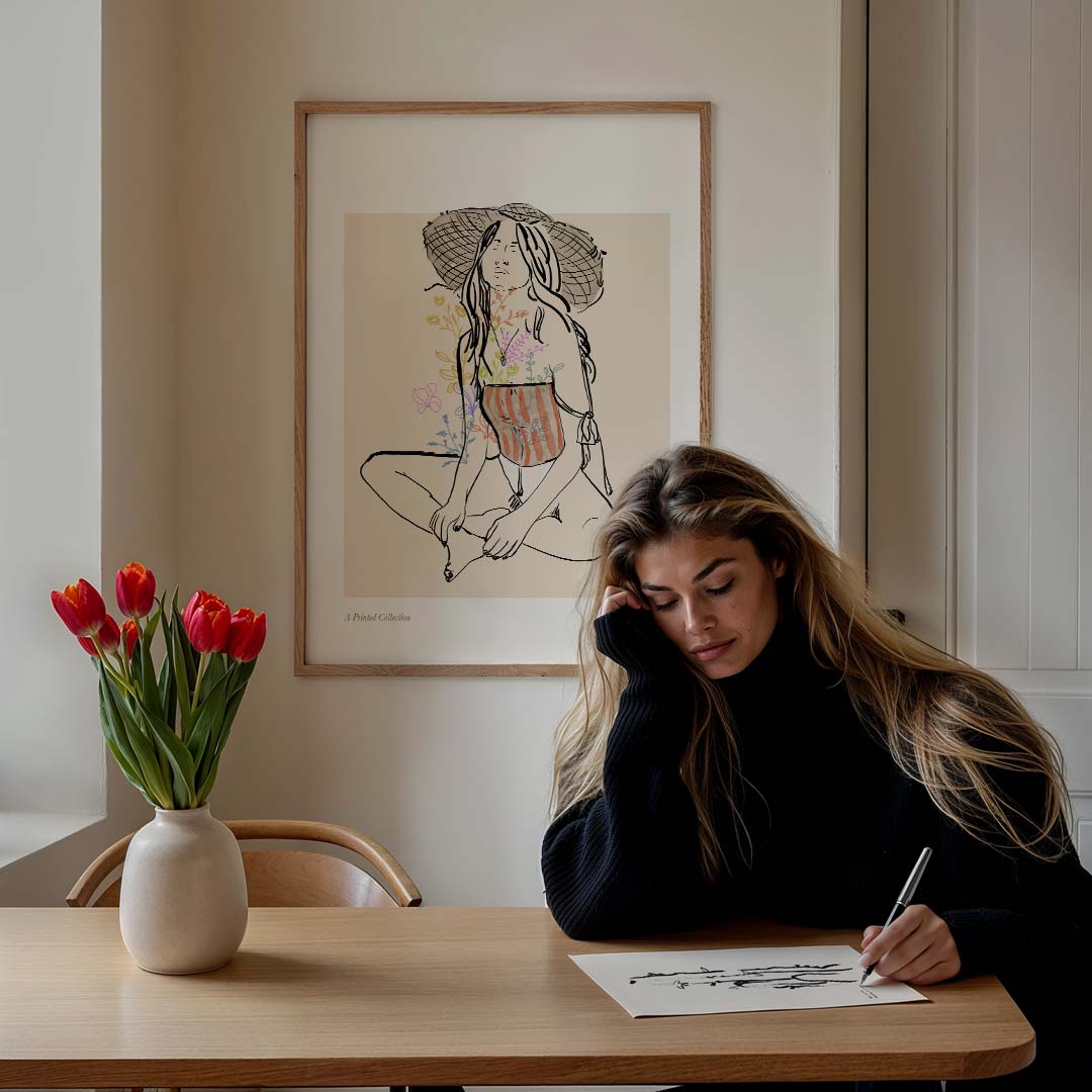 Boho Bloemen Dames Poster-WallArtistic