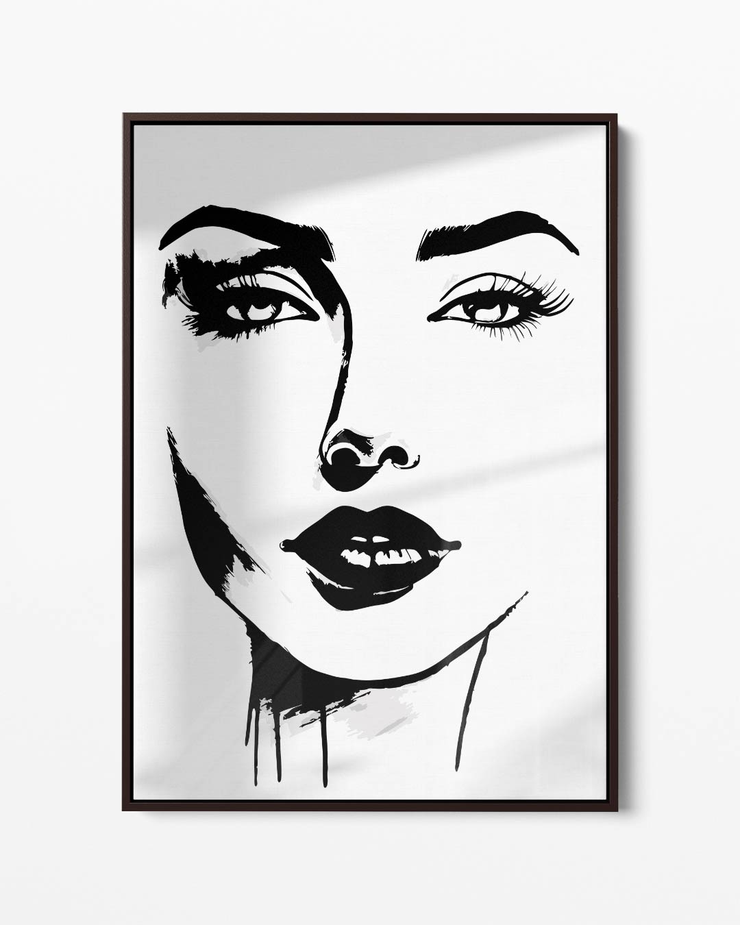 Minimalistisch Portret in Zwart-Wit Kunstwerk-canvas-dibond-plexiglas-wanddecoratie-WallArtistic