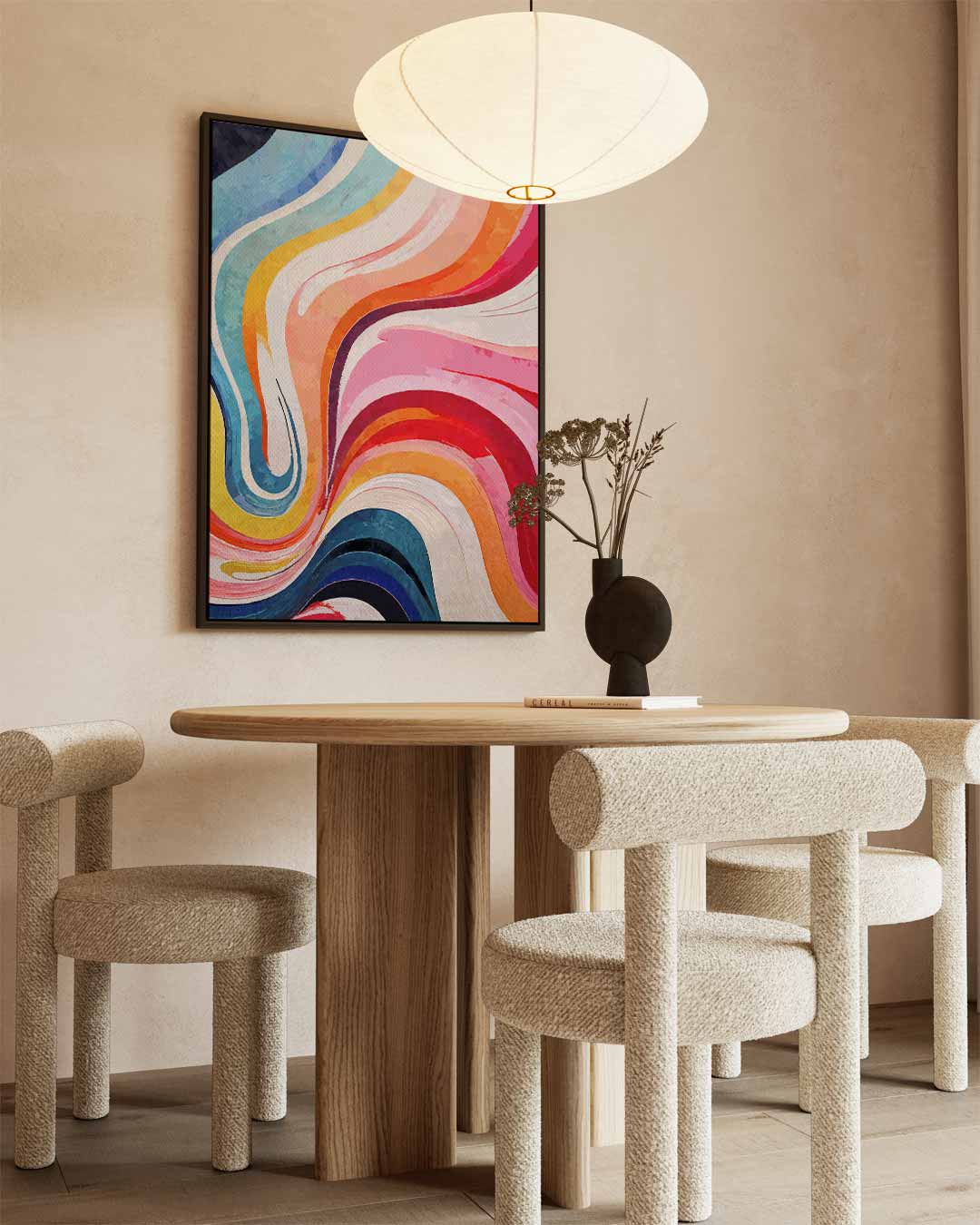 Kleurrijke Golven van Emotie Kunstwerk-canvas-dibond-plexiglas-wanddecoratie-WallArtistic