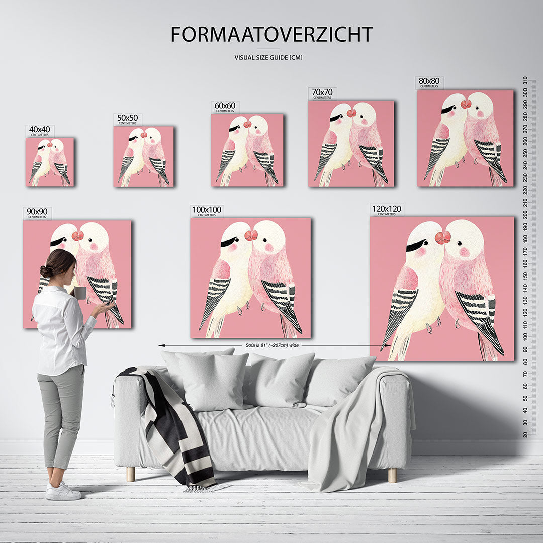 Liefdevolle vogels Kunstwerk