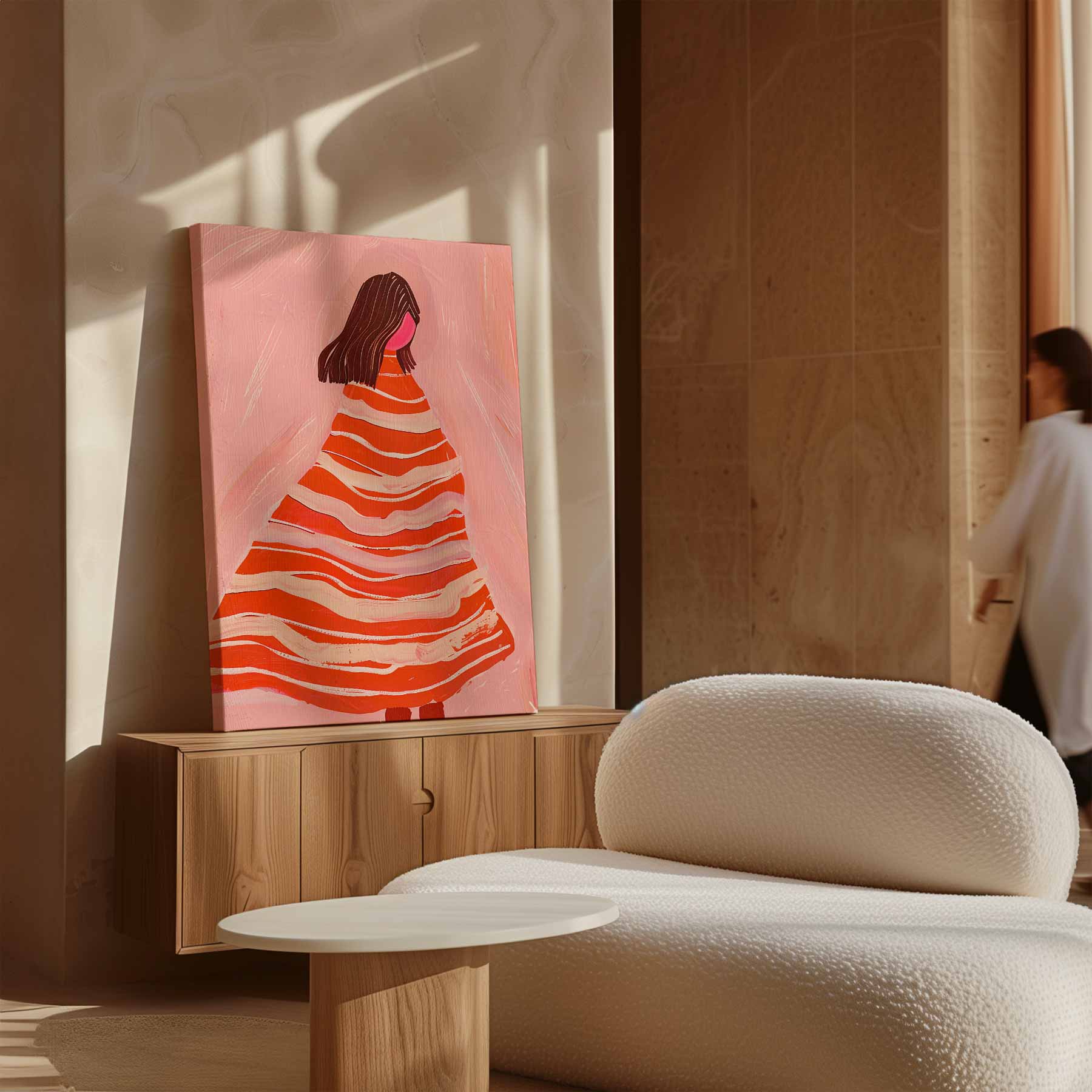 "Vluchtige Melodie in Roze" Kunstwerk-canvas-dibond-plexiglas-wanddecoratie-WallArtistic