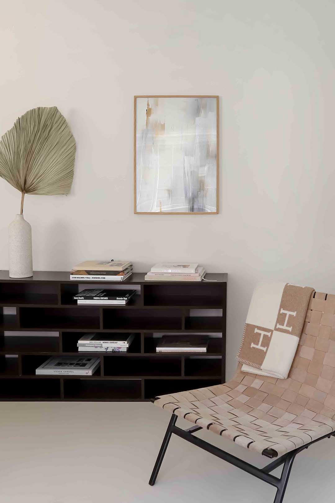 Abstracte beige en grijze Poster