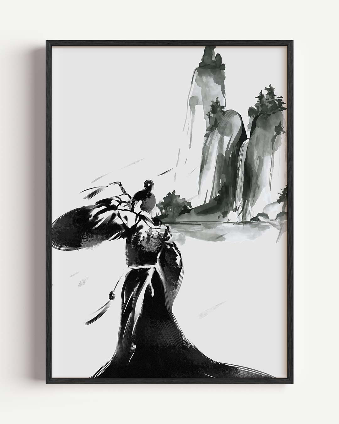 Elegante Oosterse Sumi-e Poster