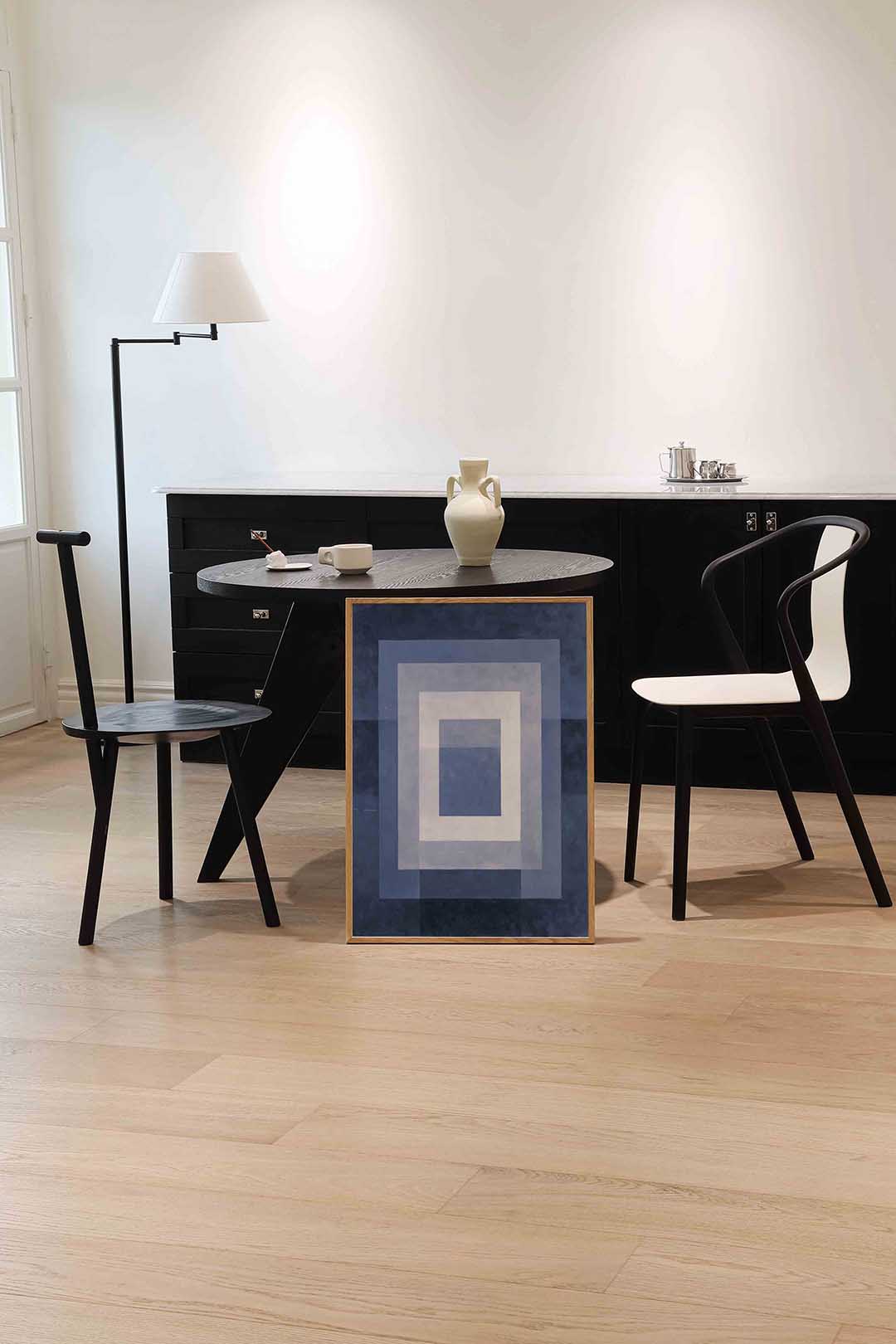 Blauwe vierkanten Poster