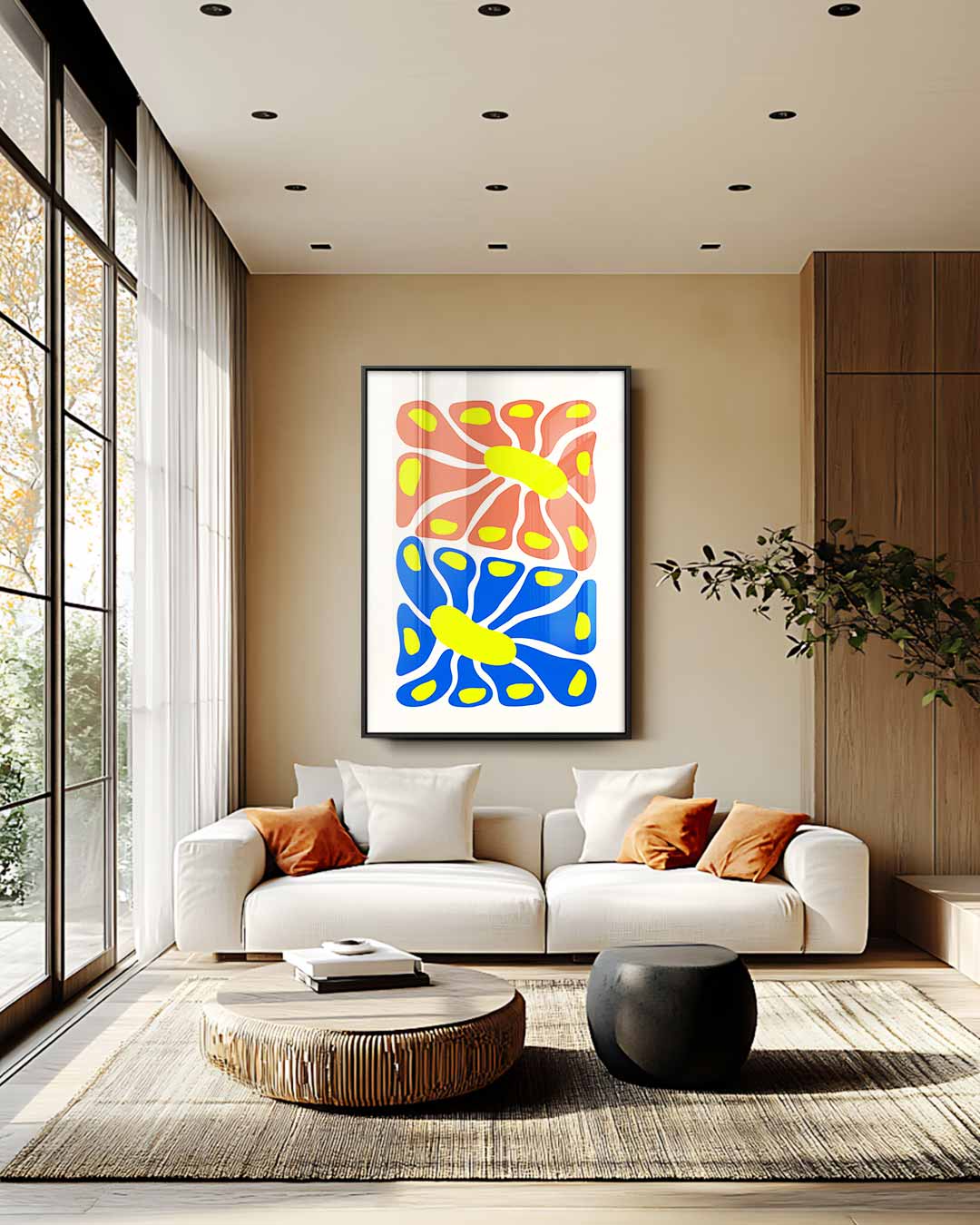 Kleurrijke Bloemexplosie Kunstwerk-canvas-dibond-plexiglas-wanddecoratie-WallArtistic