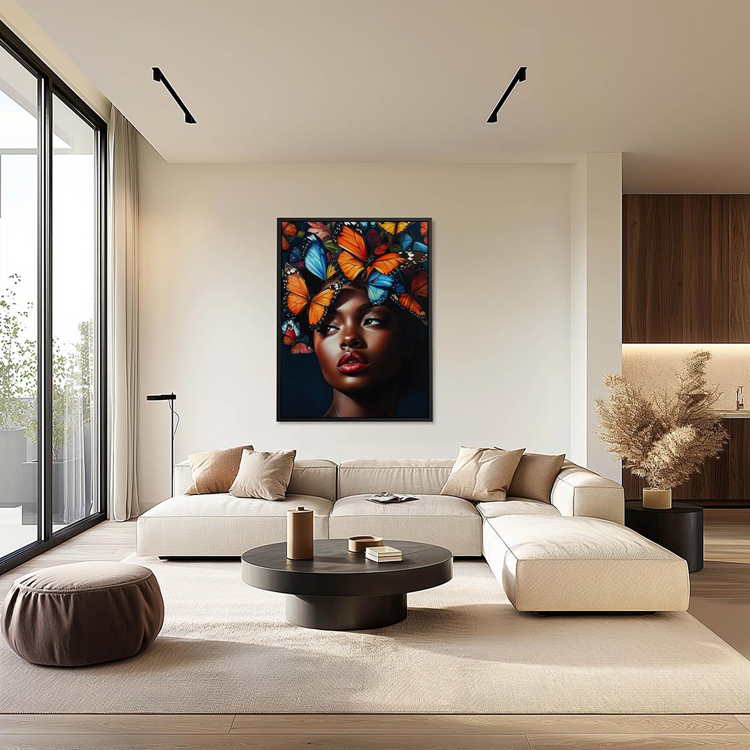 Vlinders en portret Kunstwerk