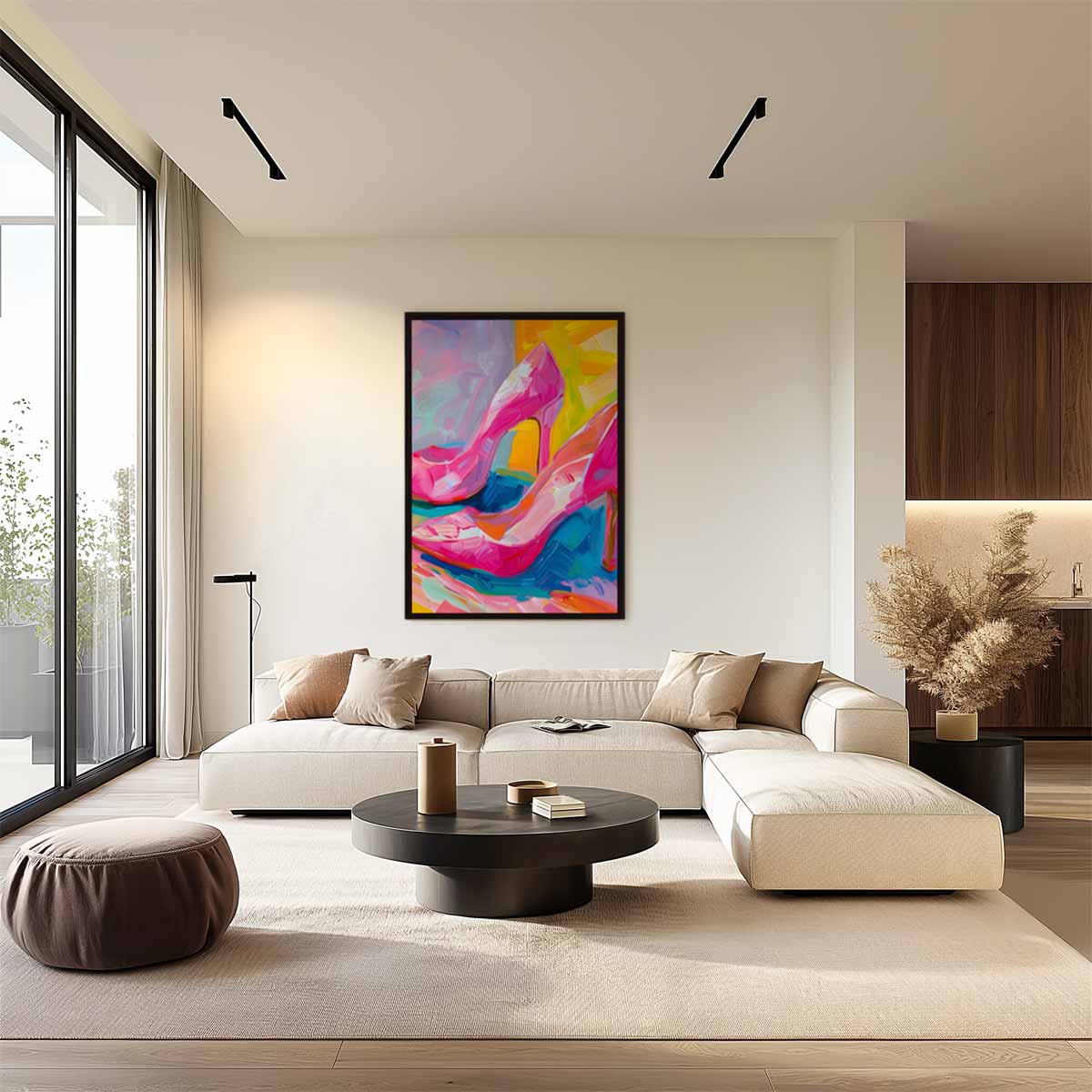 Stijlvolle Roze Pumps Kunstwerk-canvas-dibond-plexiglas-wanddecoratie-WallArtistic