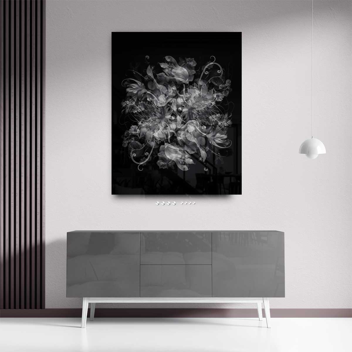 Mystieke Bloemenfantasie Kunstwerk-canvas-dibond-plexiglas-wanddecoratie-WallArtistic