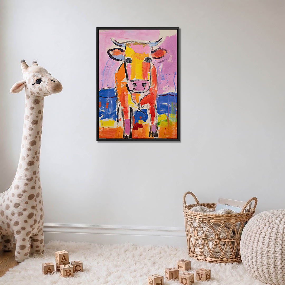 Kleurrijke koe Kunstwerk