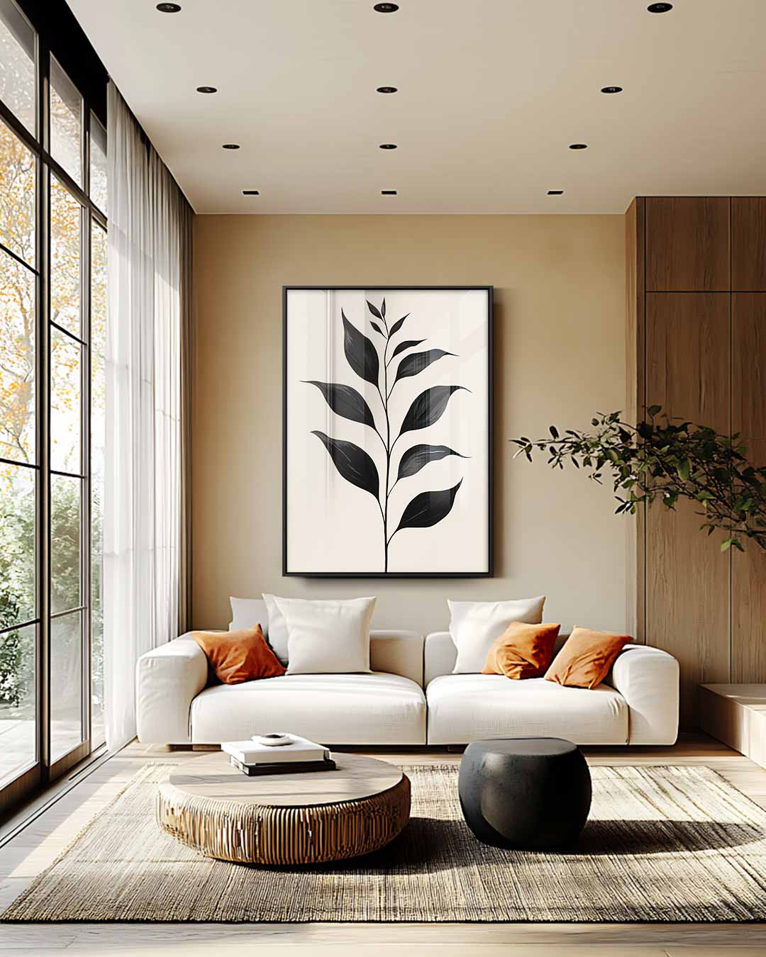 Minimalistisch Botanisch Kunstwerk Kunstwerk-canvas-dibond-plexiglas-wanddecoratie-WallArtistic