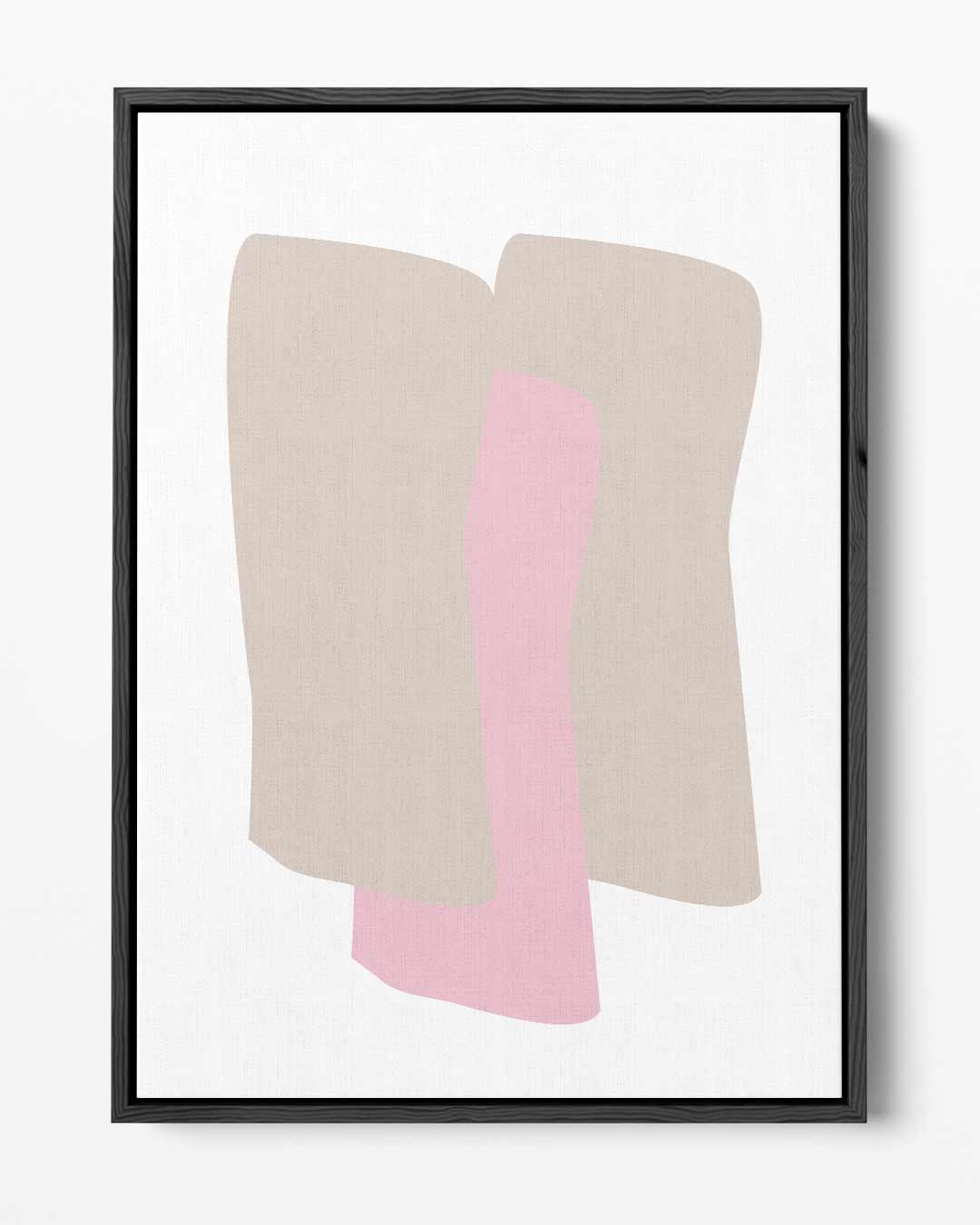 Abstracte Vormen in Roze en Beige Kunstwerk-canvas-dibond-plexiglas-wanddecoratie-WallArtistic