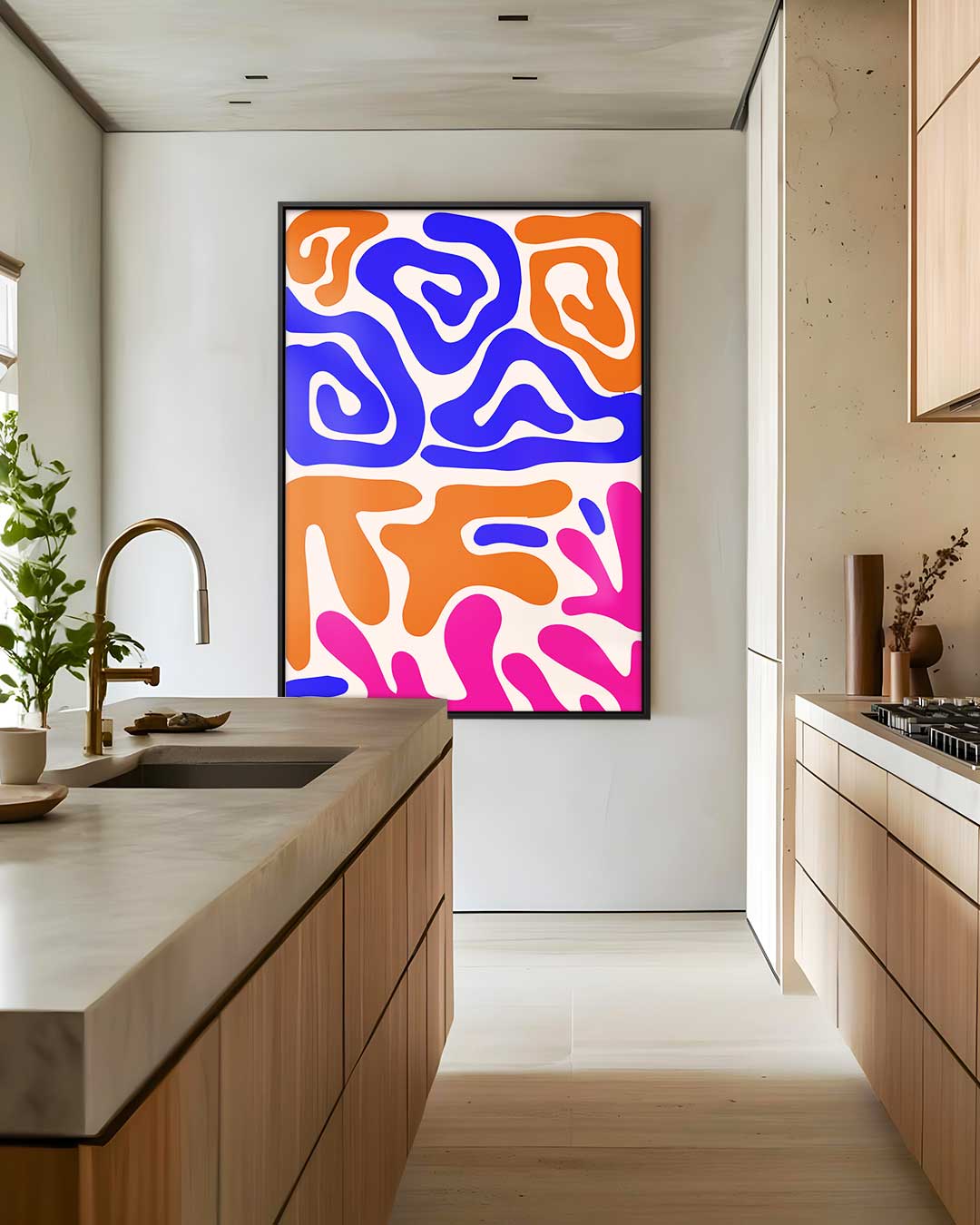 Kleurrijke Vormenexplosie Kunstwerk-canvas-dibond-plexiglas-wanddecoratie-WallArtistic