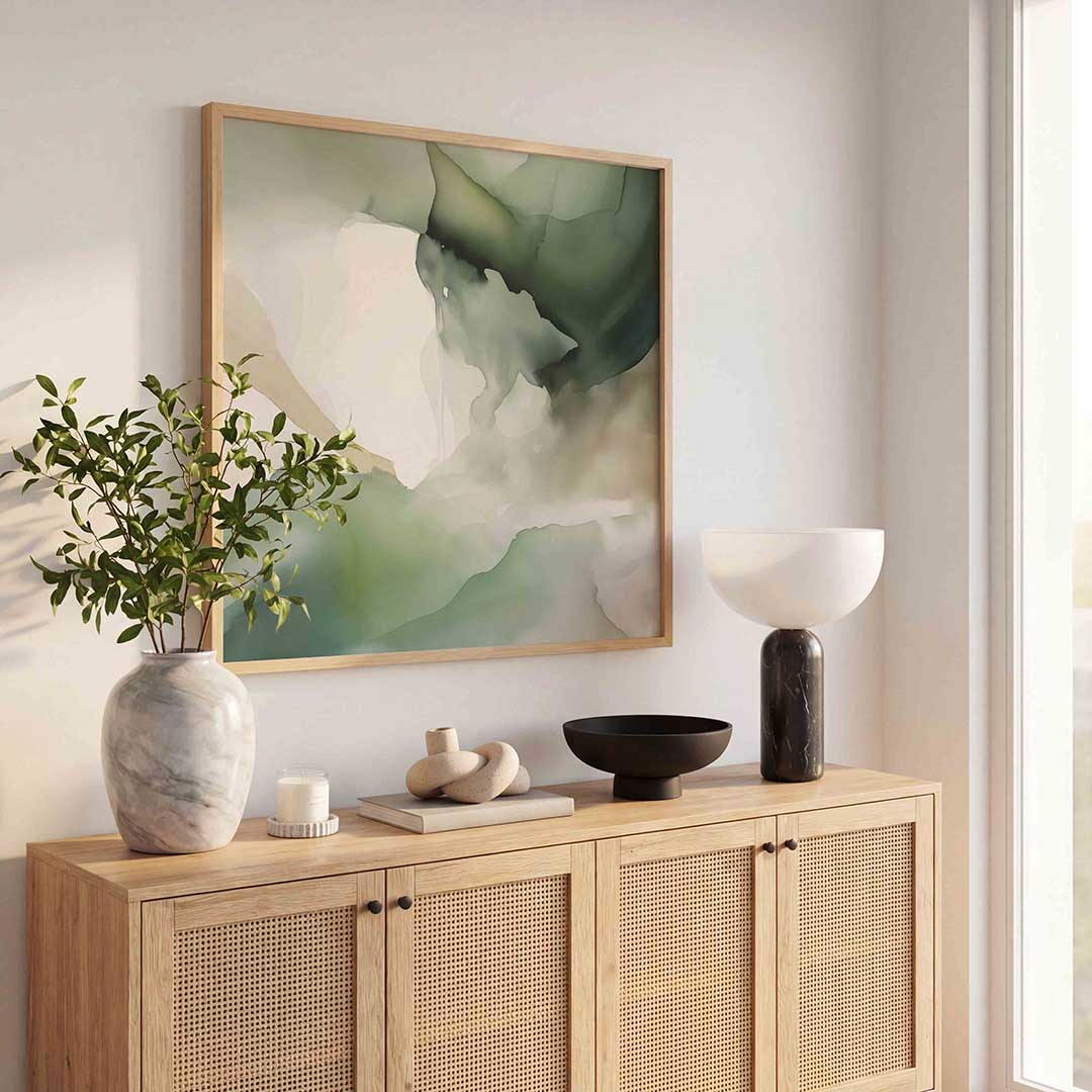 Abstracte groene vormen Poster