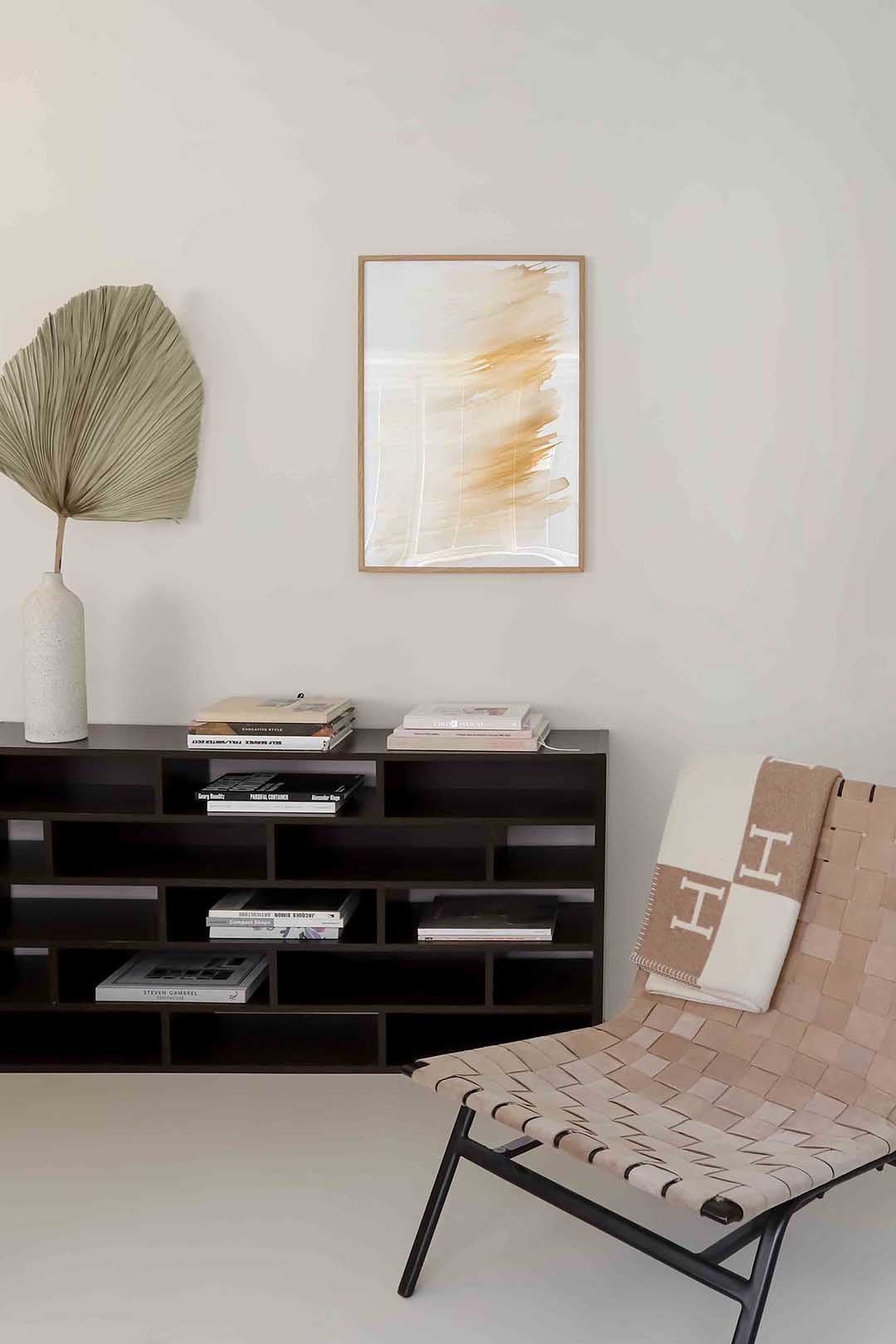 Beige penseelstreken Poster