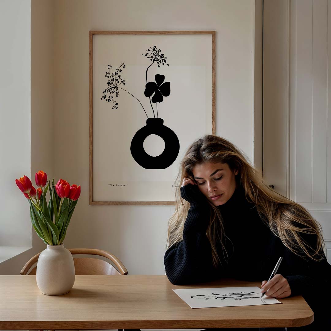 Stijlvolle Bloemenschildering Poster-WallArtistic