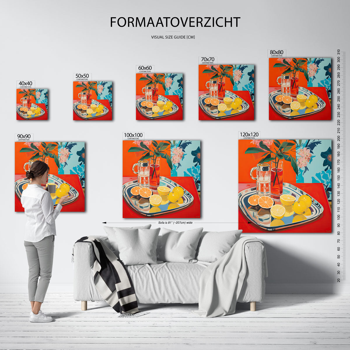 Citrus en bloemen Poster