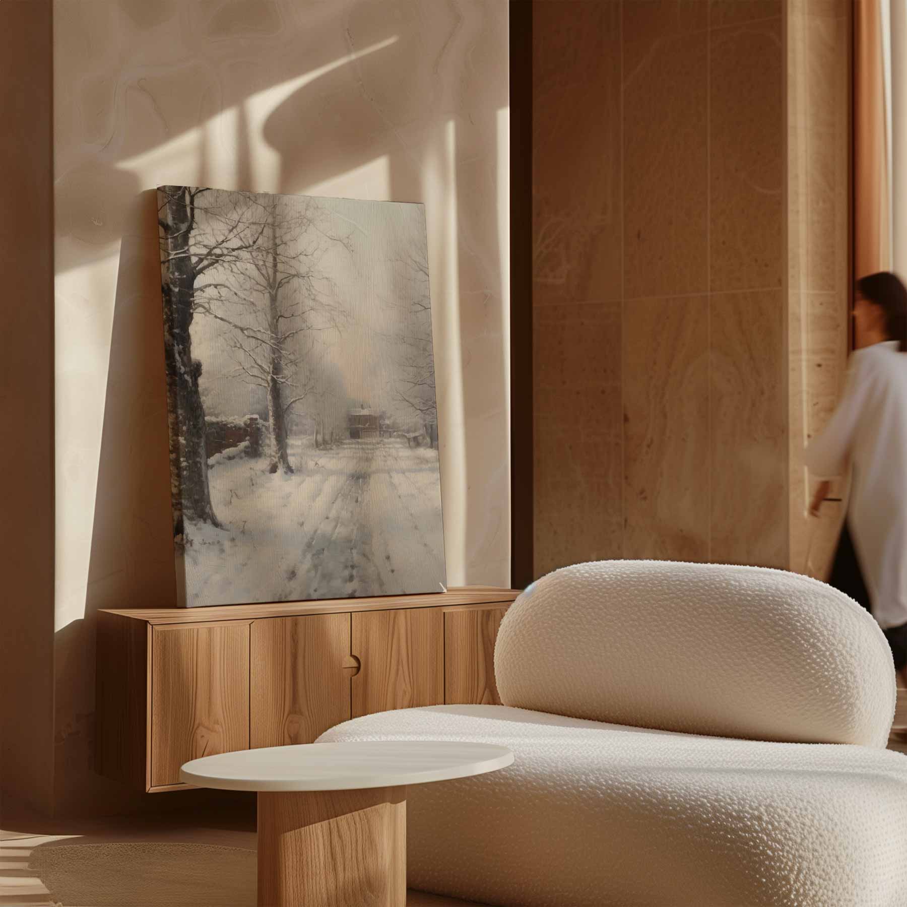 Winterlandschap in Sneeuw Kunstwerk-canvas-dibond-plexiglas-wanddecoratie-WallArtistic
