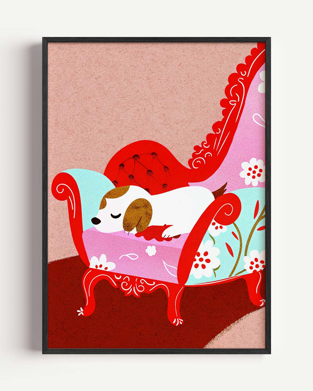 Slapende Poes op Chique Bankje Poster