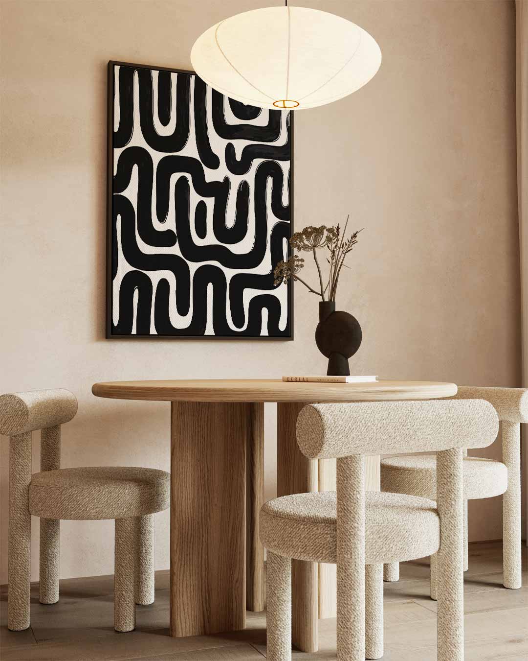Abstracte Zwarte Patroonkunst Kunstwerk-canvas-dibond-plexiglas-wanddecoratie-WallArtistic