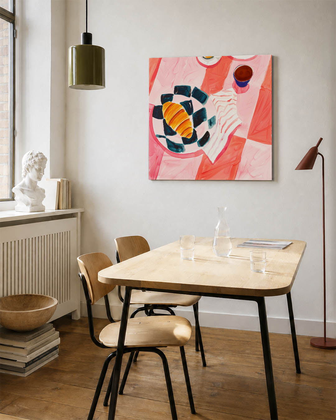 Vrolijk ontbijt tafereel Kunstwerk