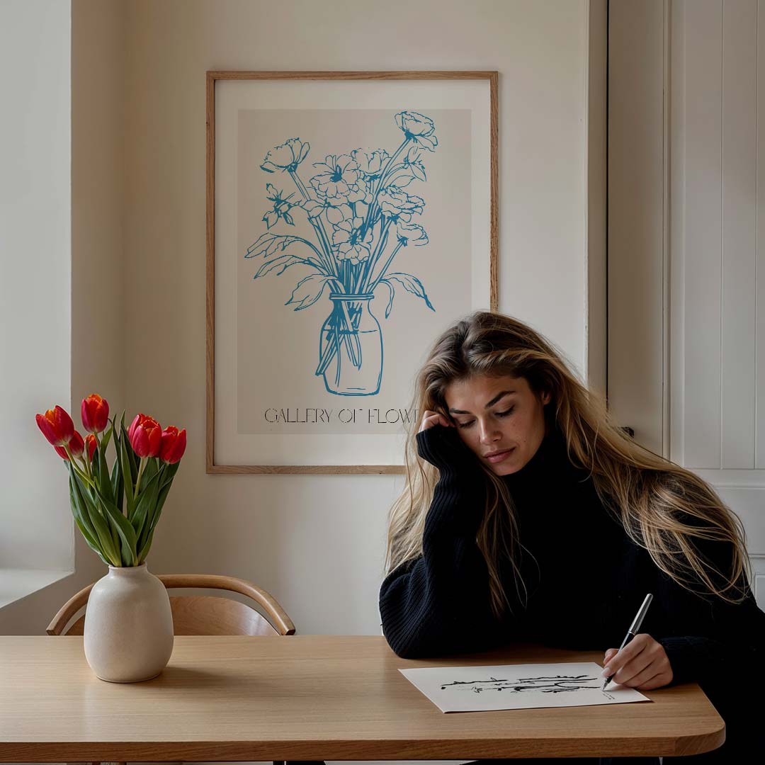 Bloemen in Vaas Poster-WallArtistic